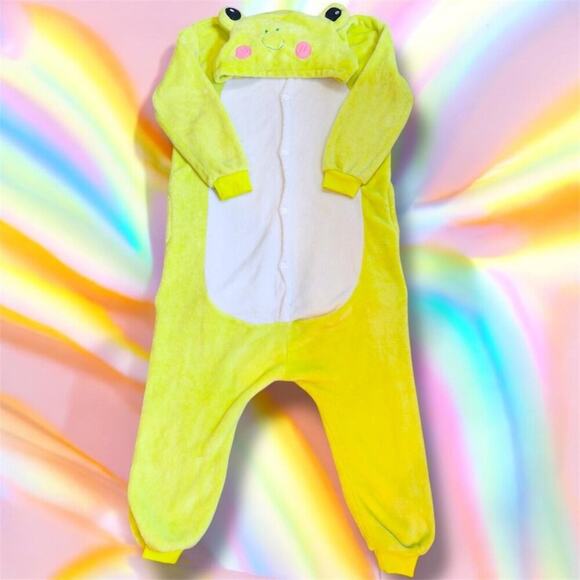 Unisex Frog Onesie Pajamas Womens Size Small Kidcore Unisex Cute - Picture 1 of 8